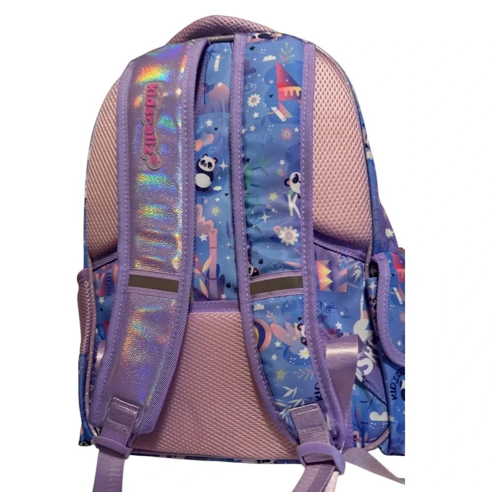 Kidspunk Kidsreliz Panda Backpack Purple Holographic School Bag GB-PD1-1